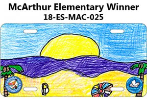McArthur Elementary Winner - Tag is a scenic beach scene with the sun on the horizon