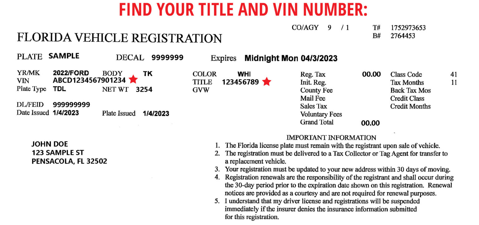 Order an Electronic Title - Tax Collector of Escambia County